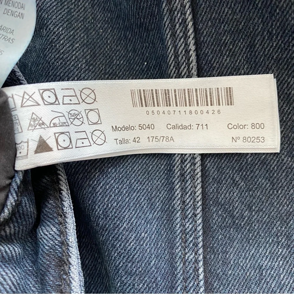 Massimo Dutti blue jeans seamed straight leg denim baggy 5040/711 EUR 42 USA 10 - Picture 10 of 16
